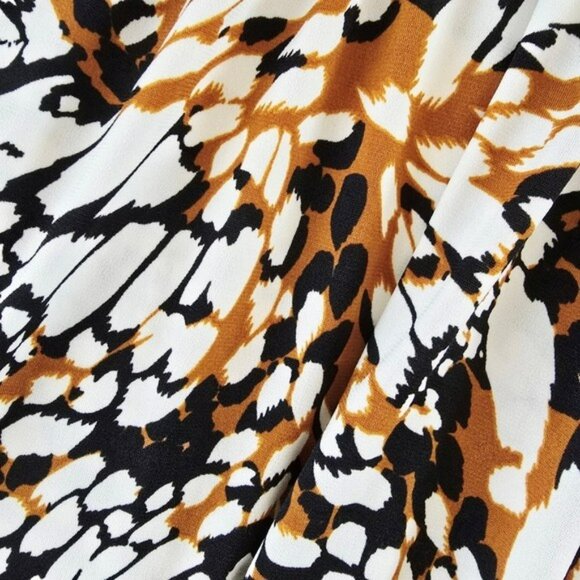 Veronica M. Women's Mini Dress Size Large Brown Black Sleeveless V-Neck Stretch - Picture 4 of 13